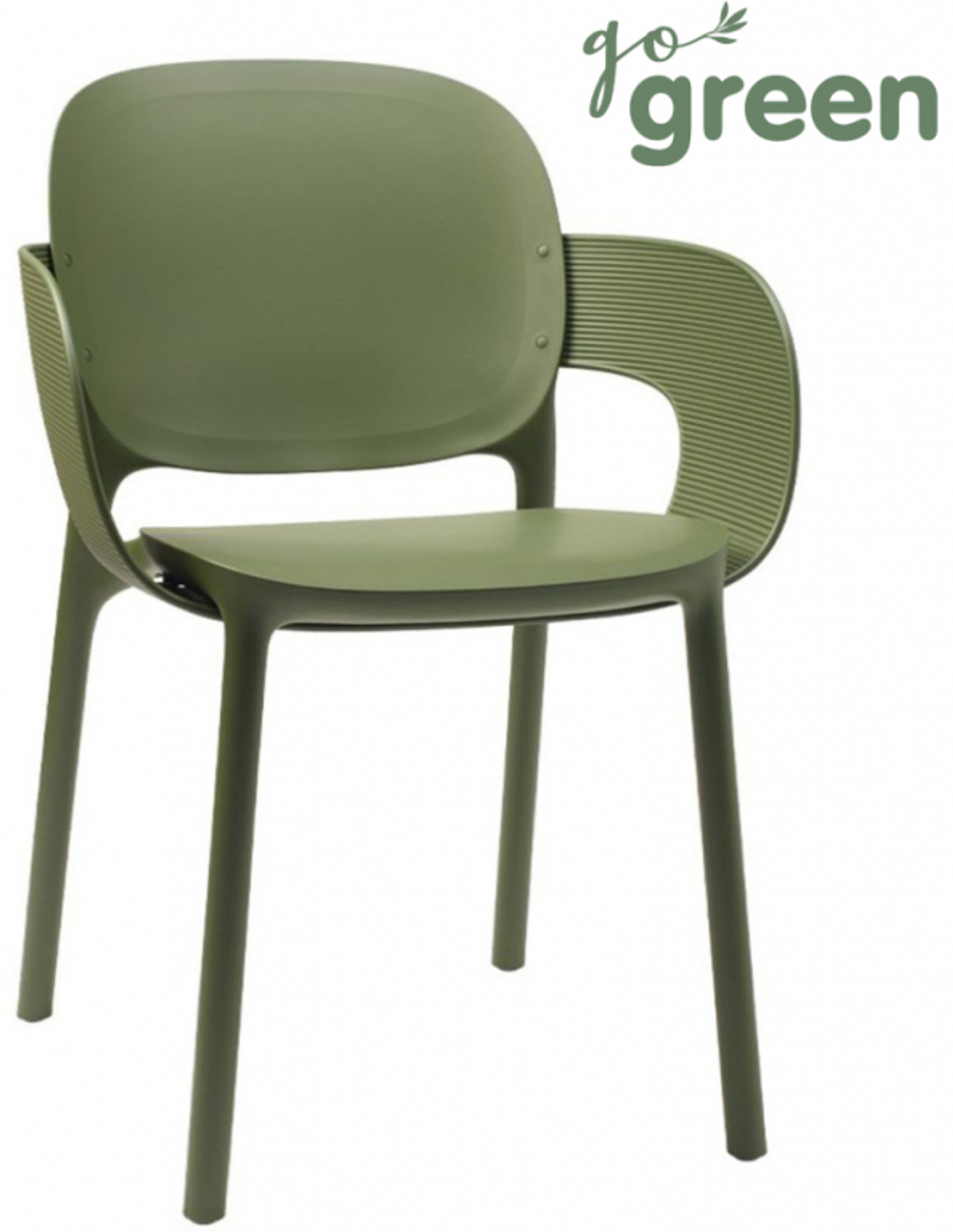 Кресло пластиковое Scab Design Hug Go Green, оливковый
