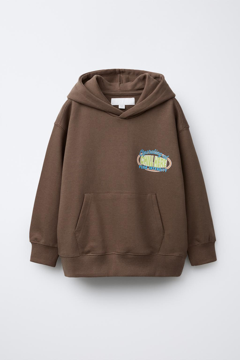 ZARA ХУДИ С НАДПИСЬЮ, КОРИЧНЕВЫЙ