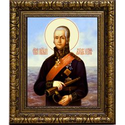 Феодор Ушаков Святой праведный адмирал. Икона на холсте.