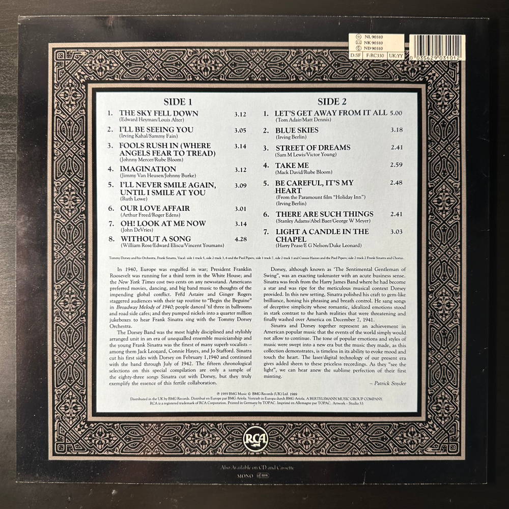 Tommy Dorsey - Frank Sinatra ‎– All Time Greatest Hits Vol. 1 (Германия 1991г.)