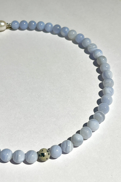 Ожерелье BLISS из голубого агата