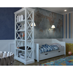 Стеллаж «Форест» сквозной белый воск/антрацит