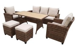 "Мэдисон" обеденная группа из искусственного ротанга, цвет коричневый