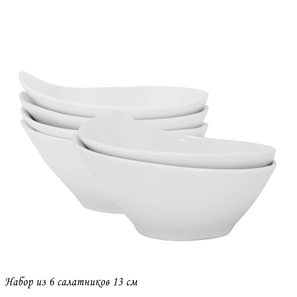 Lenardi 118-021 Набор из 6 салатников 13см BIANCO в под.уп.(х12)Фарфор