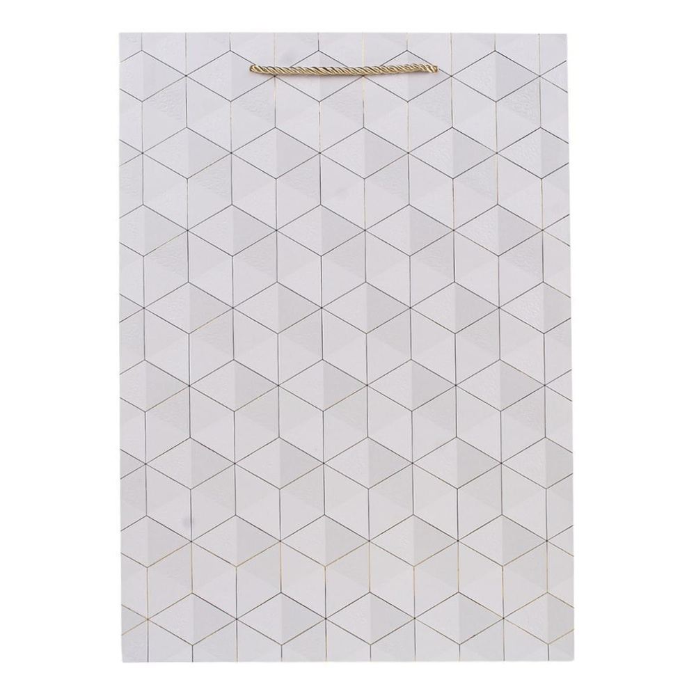 Пакет подарочный "Triangle" 30*41,5*12см тисн.золотом,ручки-шнурок,4 цв.микс