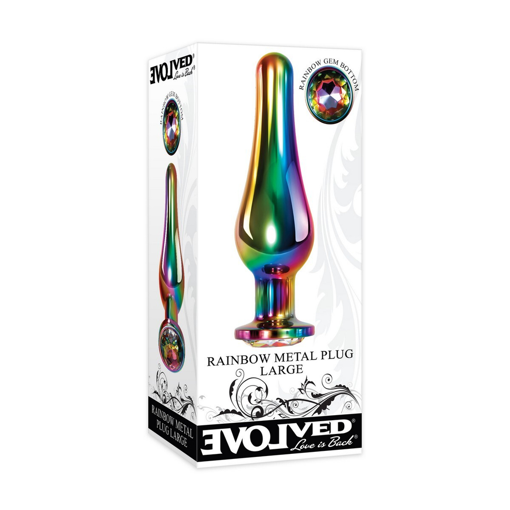 Evolved RAINBOW METAL PLUG LARGE Радужная анальная пробка большая
