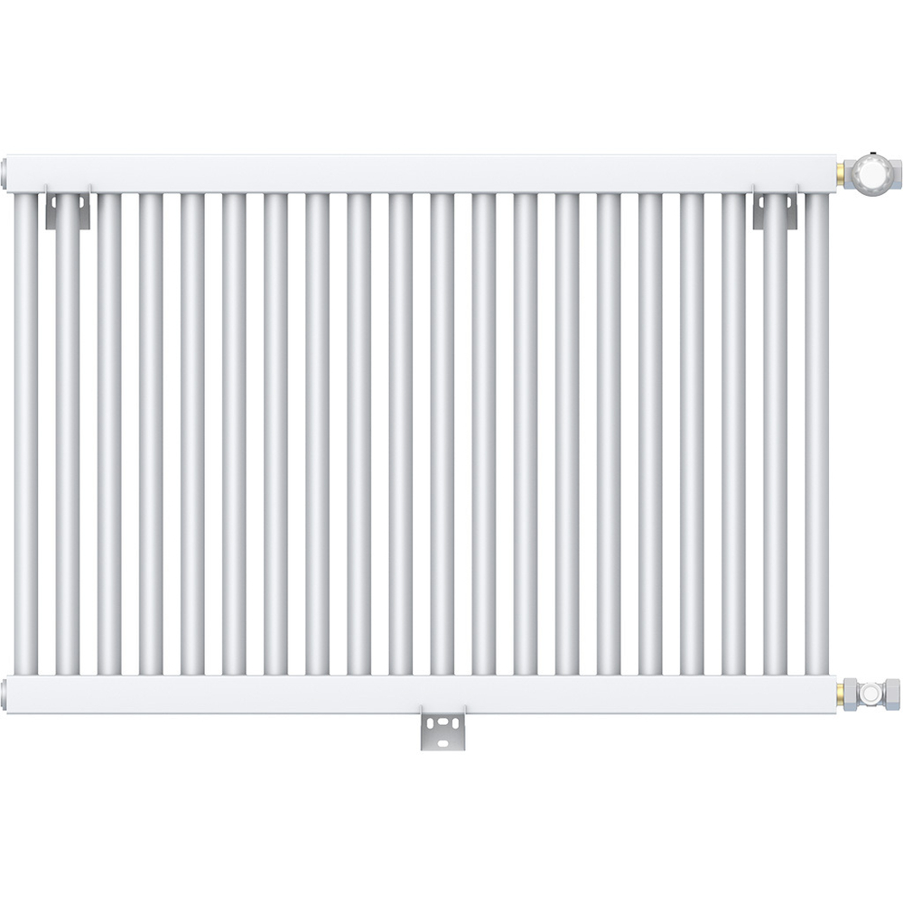 Радиатор трубчатый Rommer RST 1050/08 (8 секций), нижнее подключение, 1 трубчатый, белый