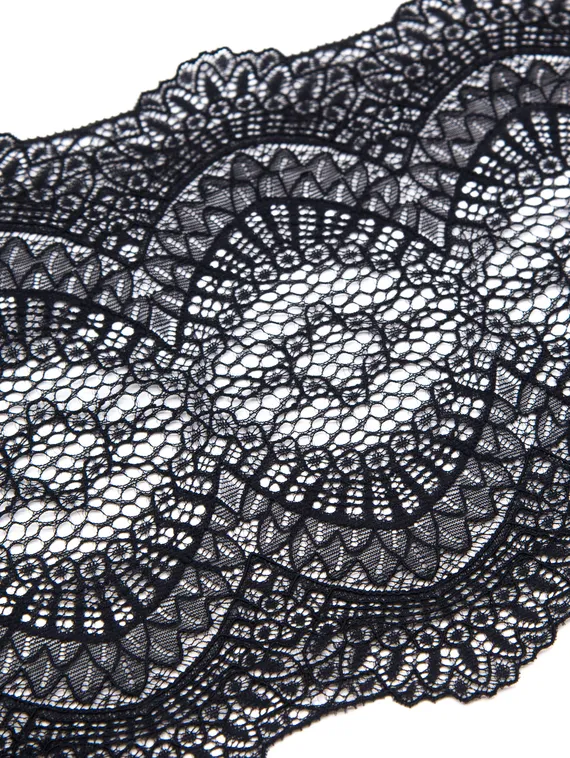 264 ОПТ Кружево эластичное 18 см, Италия, черный 170