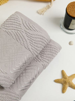 Полотенце махровое, г/к, жак., "Волна" 70х130, арт. BJ8 70-130, цвет: 909-Серебристо-серый,