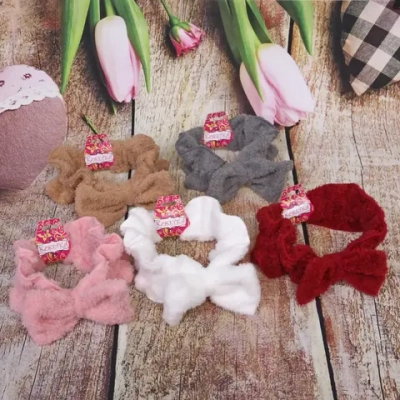 Повязка на голову «Кокетка - Махровый бантик», микс 5 цветов, 23*9см