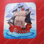 Большой надувной батут-горка "Корабль флибустьеров" 14*6*6 м