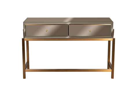 Консоль зеркальная с 2-мя ящиками зеркало 120х42х76см Garda Decor бронза/золото