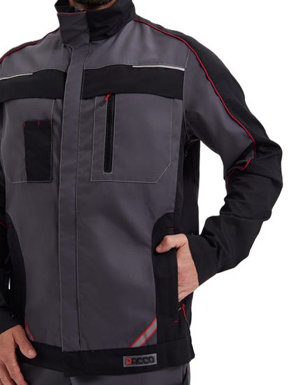 Костюм "Коста" куртка+брюки, цв. серый/черный/красный (тк.Tomboy)