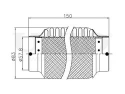 Гофра глушителя 57x150 мм InnerBraid UNIO EXP-57150
