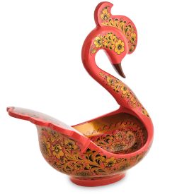 Народные промыслы ХЛ-020 Ковш-лебедь 410*240 (Хохлома)