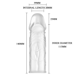 Прозрачная насадка на фаллос 14см с закрытой головкой Baile Sleeve BI-010045E