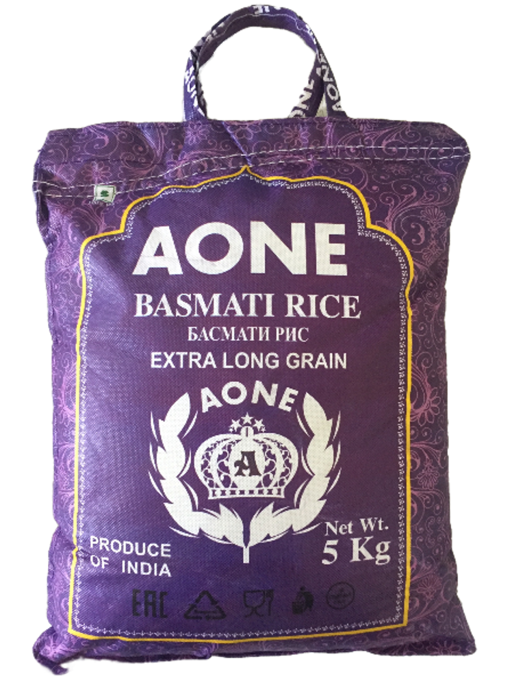 Рис AONE Basmati Extra long непропаренный, 5 кг