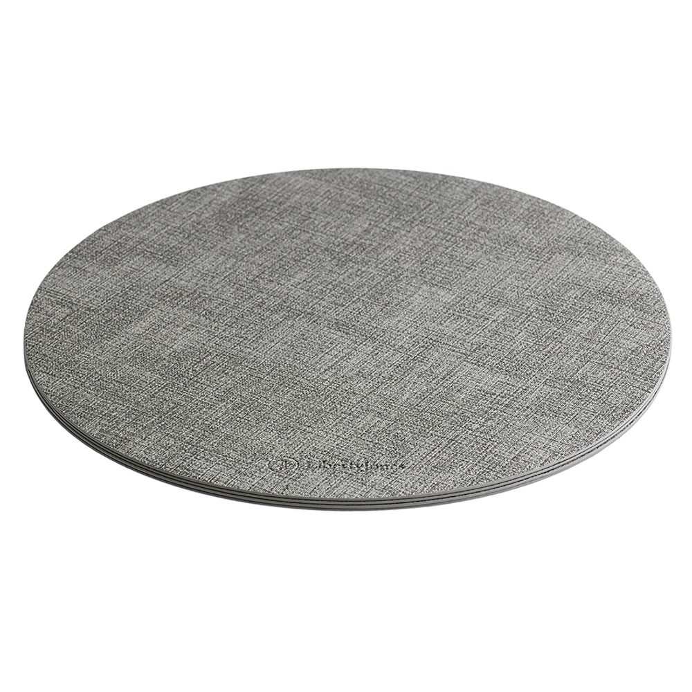 Набор из 4-х сервировочных салфеток leanera, D35 см, серые