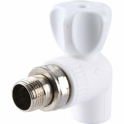 Вентиль для радиатора угловой VALFEX PP-R 25 х3/4" белый 1шт 1014725034