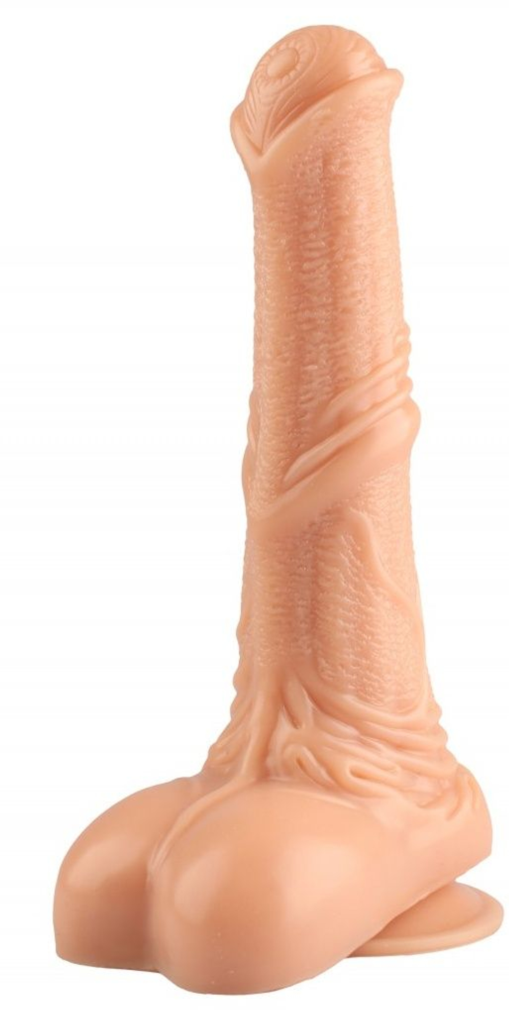 Телесный фаллоимитатор-реалистик с мошонкой - 25 см. (Цвет: телесный)