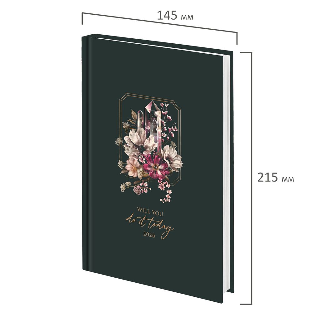 Ежедневник датированный 2026 145х215 мм А5 STAFF ламинированная обложка "Crystal" (117331)