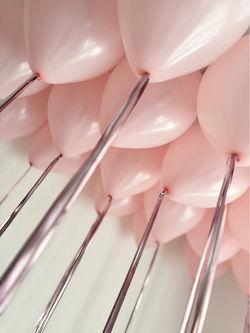 Воздушные шары под потолок на дождике макарун розовый №5085