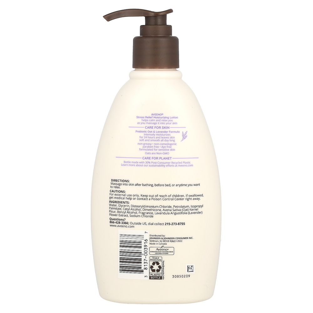 Aveeno, увлажняющий лосьон для снятия стресса, лаванда, 354 мл (12 жидк. унций)