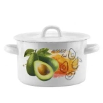 Кастрюля эмалированная 2л без ободка белая «Авокадо» 01-1610.1/4