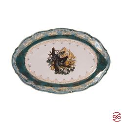 Блюдо овальное Repast Охота зеленая Мария-тереза 38 см