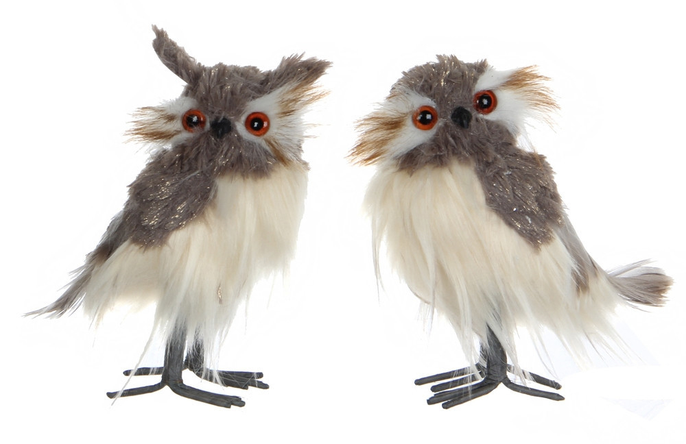 Сова 10х7х13см House of Seasons серая в вссортименте 2 вида