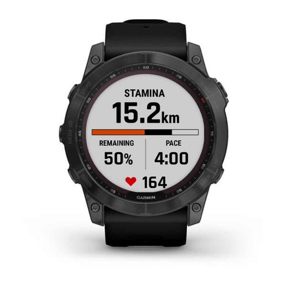 Умные часы Garmin Fenix 7X Sapphire Solar титановый угольно-серый DLC с силиконовым ремешком