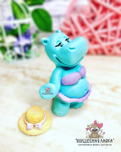 Силиконовая форма Бегемотик дамочка