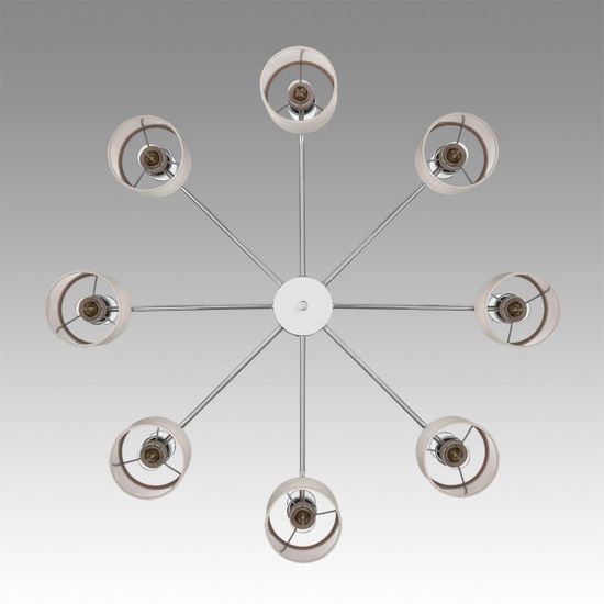 6585/8 MODERNI LN25 56 хром/бежевый, металл/текстиль, стекло Люстра подвесная E14 8*40W 220V ARNIKA