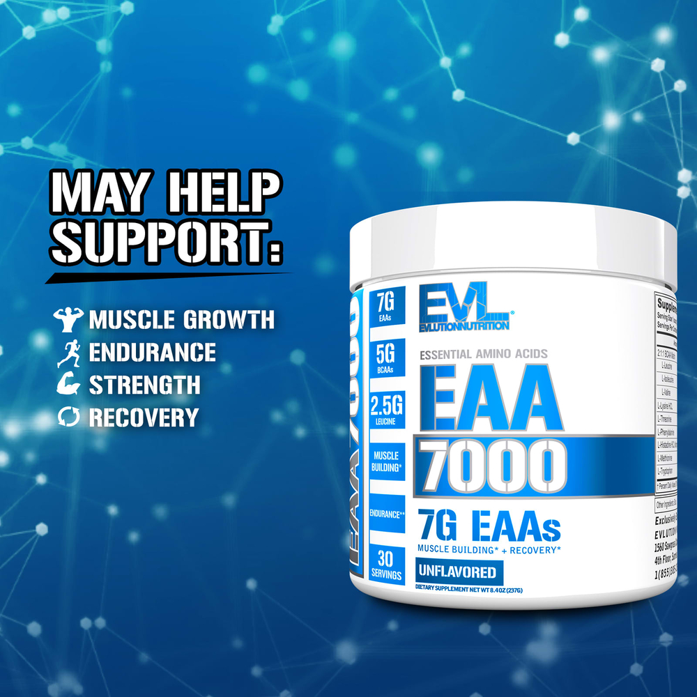 EVLution Nutrition, EAA 7000, без добавок, 237 г (8,4 унции)