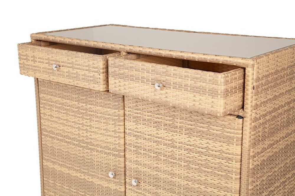 Мальта, тумба плетеная из искусственного ротанга, цвет соломенный