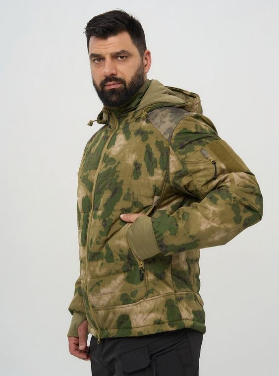 Тактическая военная демисезонная куртка Джунгли 2 с капюшоном Мох