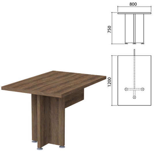 Стол приставной "Приоритет", 800х1200х750, лагос (КОМПЛЕКТ)