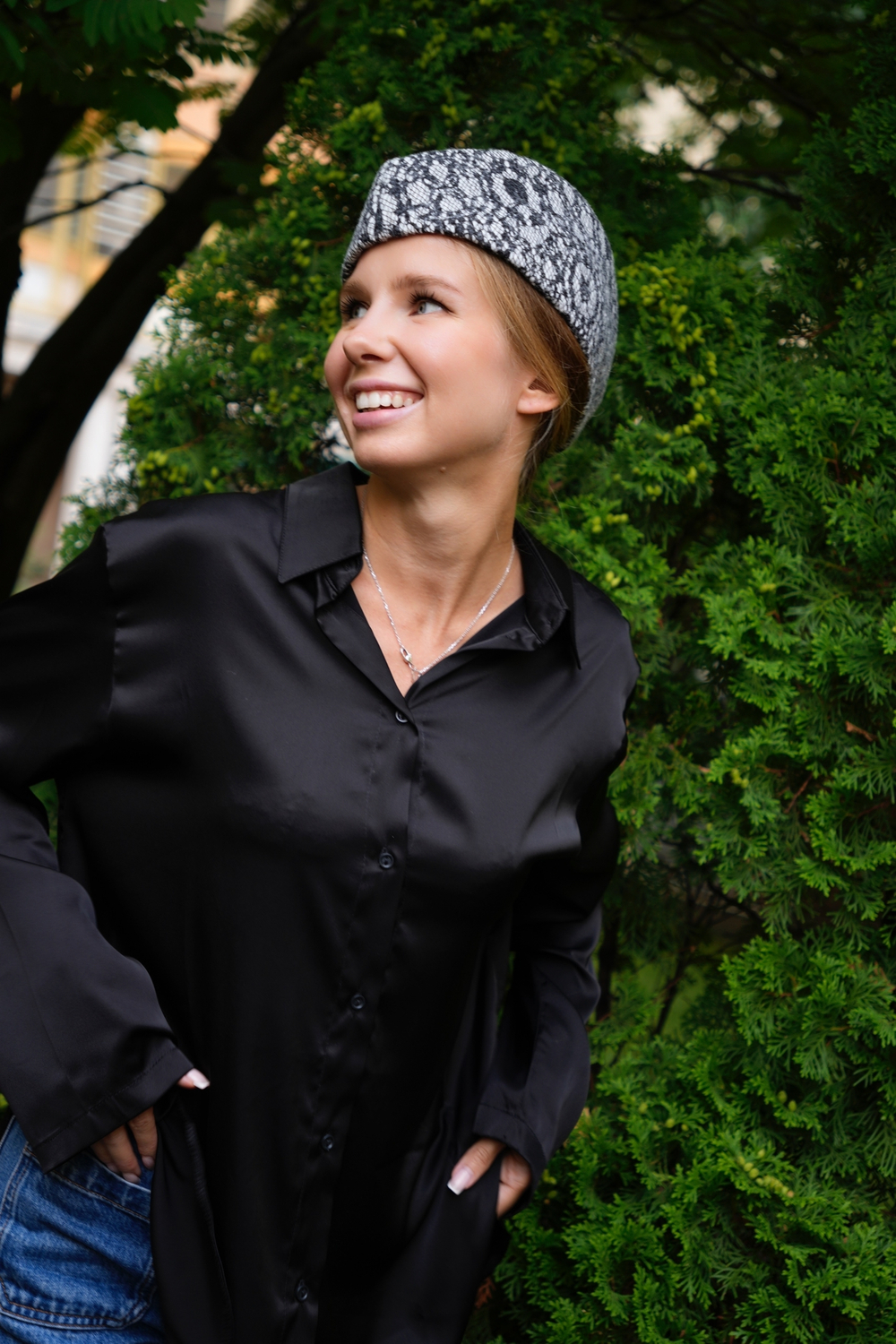 Пилотка трикотаж кружева