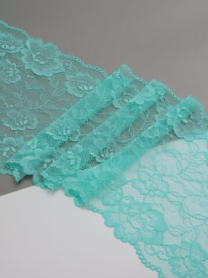 Эластичное кружево ментоловое (ярче резинок) ширина 20 см