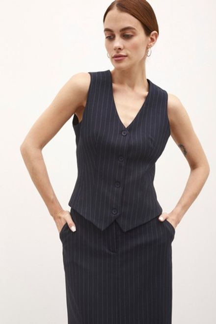 Жилет синий в полоску