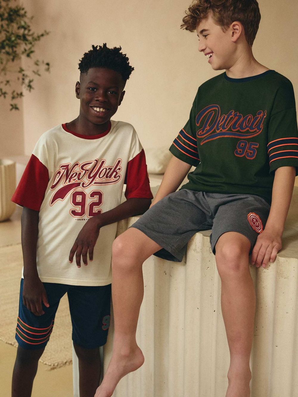 Пижама для мальчика Next 226-235, 2 шт., Молочный, Зеленый