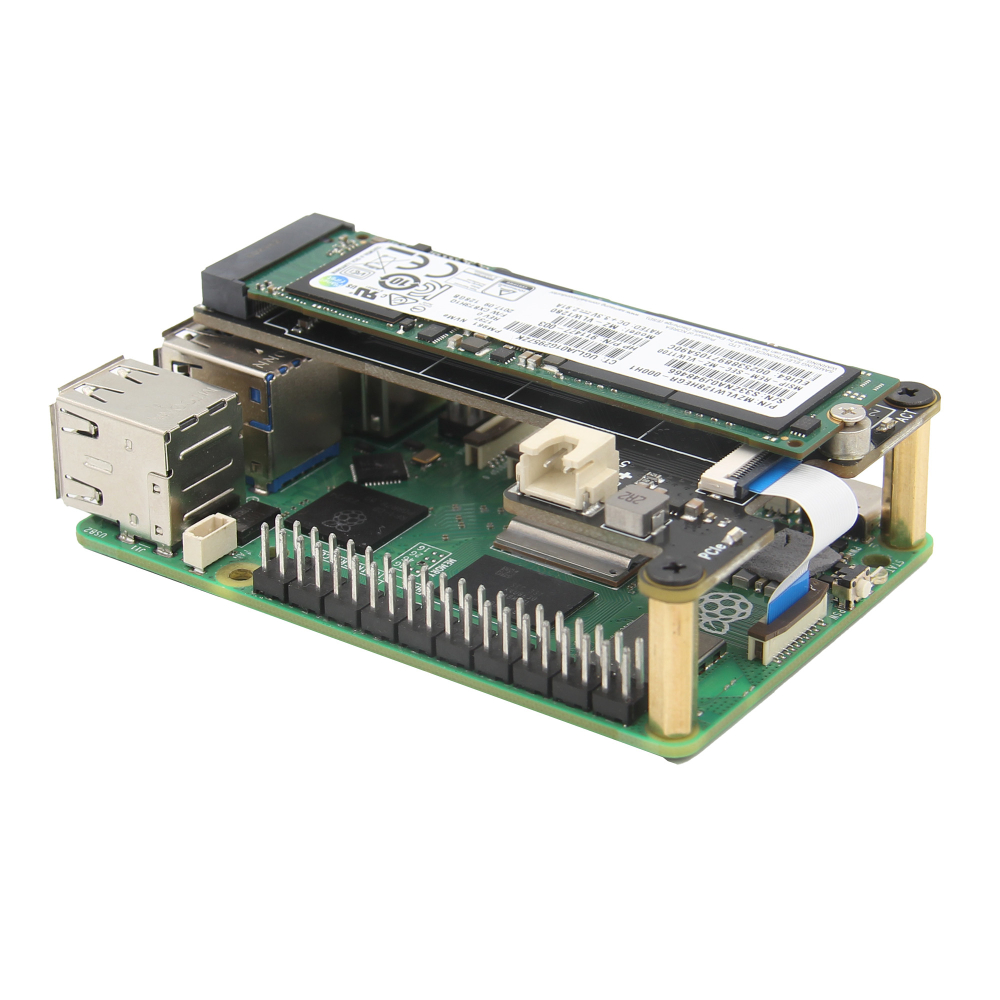 Верхний переходной адаптер x1001 для Raspberry pi 5 c Pcie на M.2 Key-M NVMe SSD