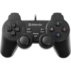 Геймпад Defender Omega USB, проводной, вибрация, для PC, USB, черный