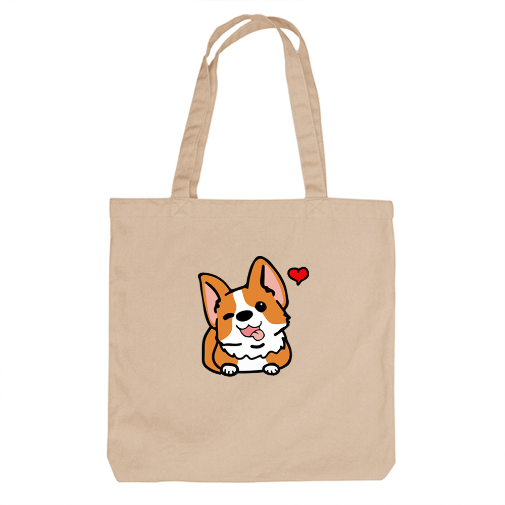 Тканевая сумка двусторонняя "Корги - любовь"