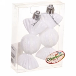 Ёлочные игрушки «Таинственное очарование» Конфетки 8 см (набор 2шт), белый