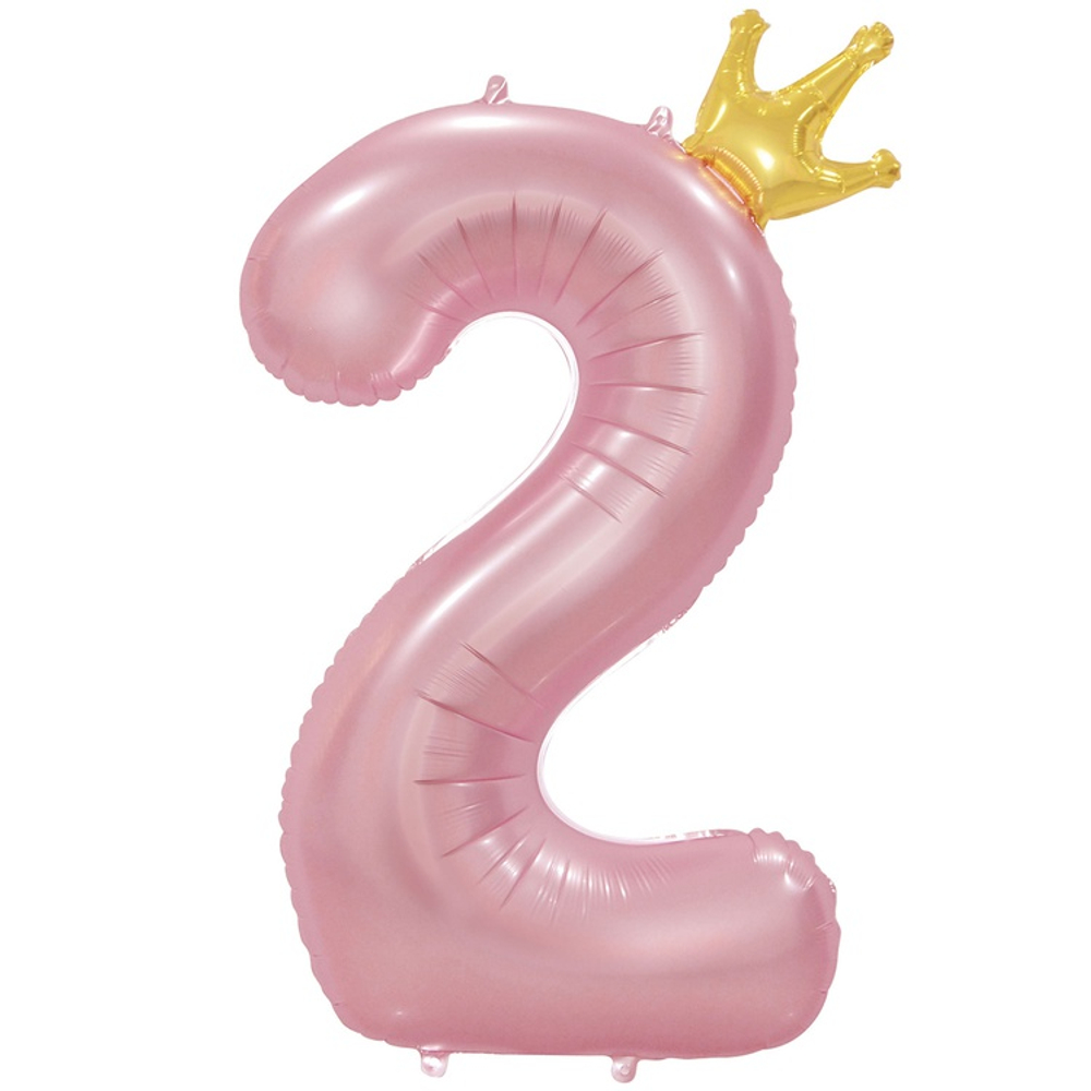 Шар фольгированный Цифра 2 115 см (Розовый)
