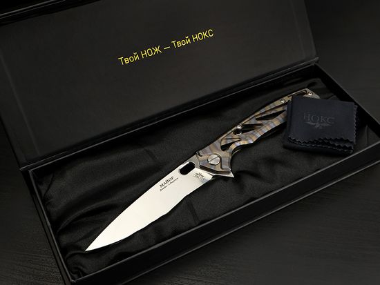Нож НОКС Майор титановый Flamed Strips - сталь М390 серия "Elite" (328-350526)