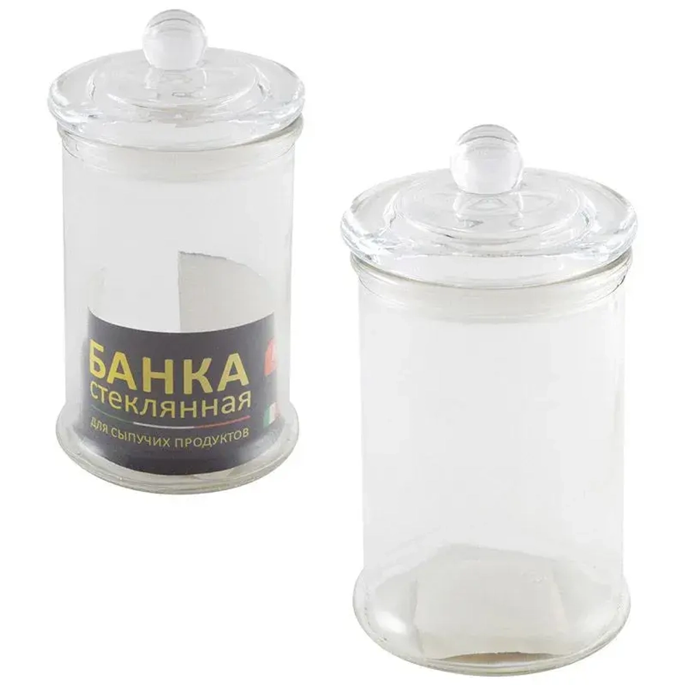 Банка стеклянная для сыпучих продуктов с крышкой BANCA, объем: 0.4 л
