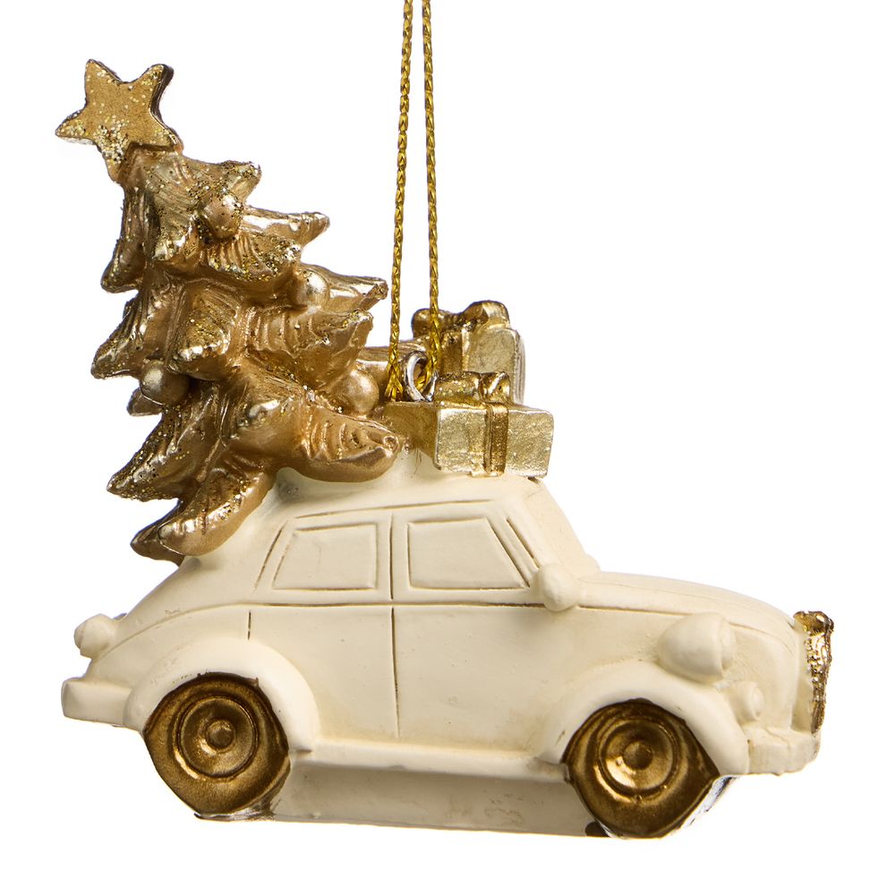 ЕЛОЧНОЕ УКРАШЕНИЕ "МАШИНА С ЕЛКОЙ" 7Х3,5Х6,5 СМ