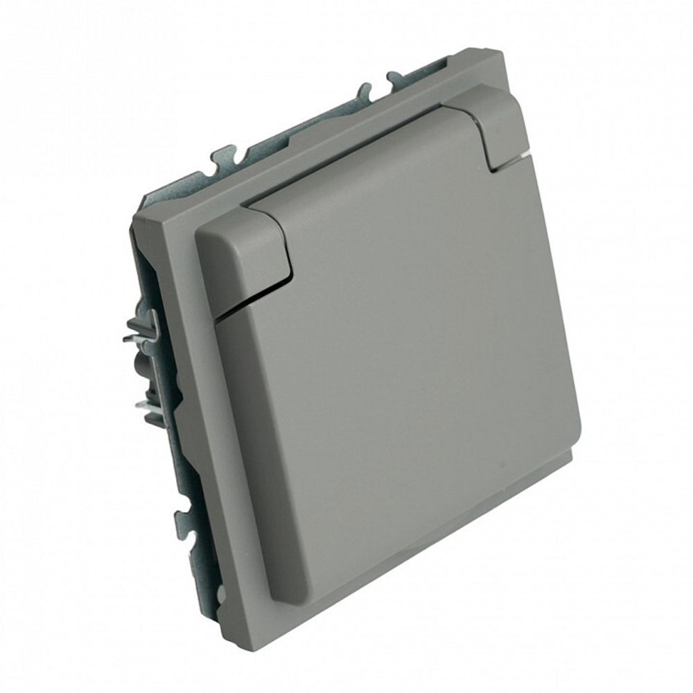 Розетка с заземлением и со шторкой, с крышкой Stekker Эмили 49956